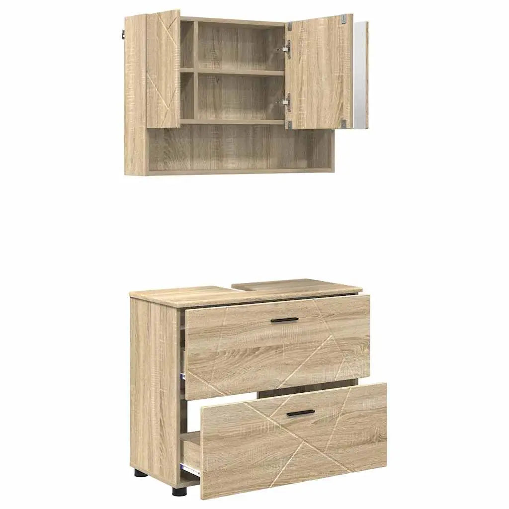 Ensemble de mobilier de salle de bain 2 pc Chêne Sonoma - XIOS