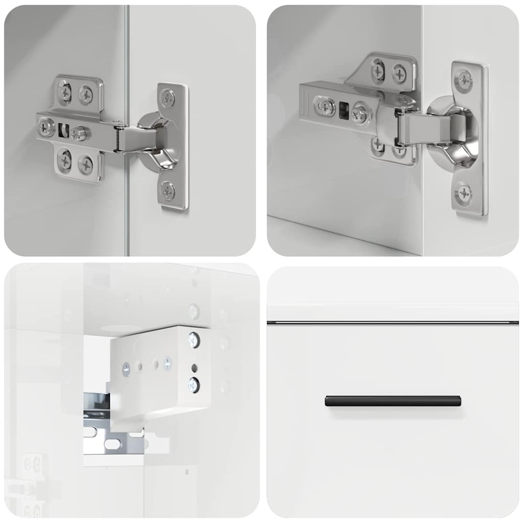 Ensemble de mobilier de salle de bain 2 pc Blanc brillant