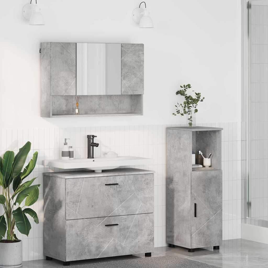 Ensemble de mobilier de salle de bain 3 pc Gris béton