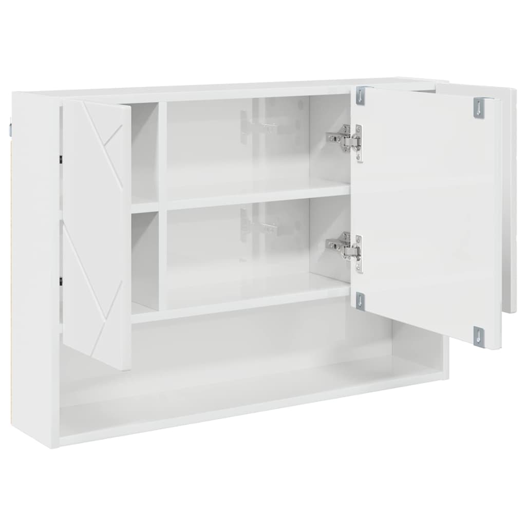 Ensemble de mobilier de salle de bain 3 pc Blanc brillant