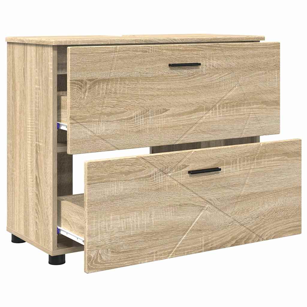 Ensemble de mobilier de salle de bain 3 pièces Chêne Sonoma