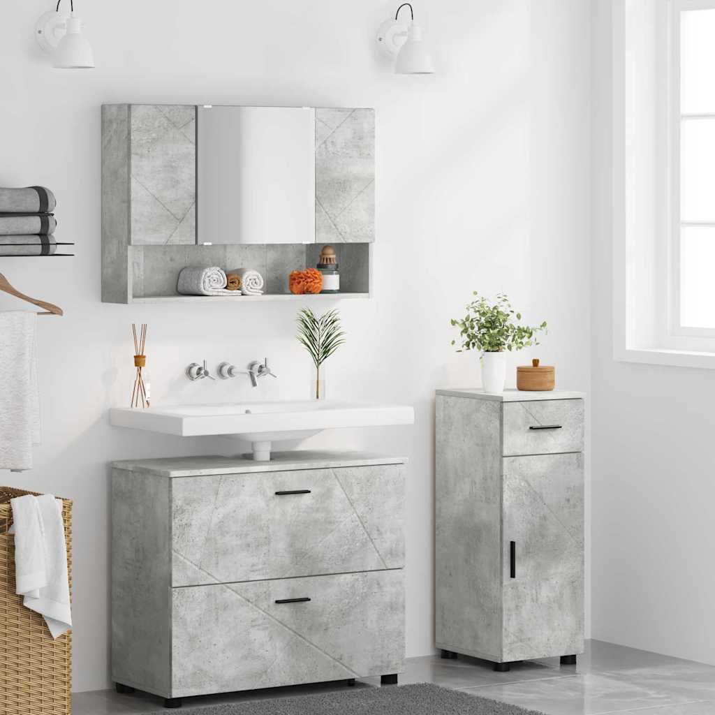 Ensemble de mobilier de salle de bain 3 pc Gris béton