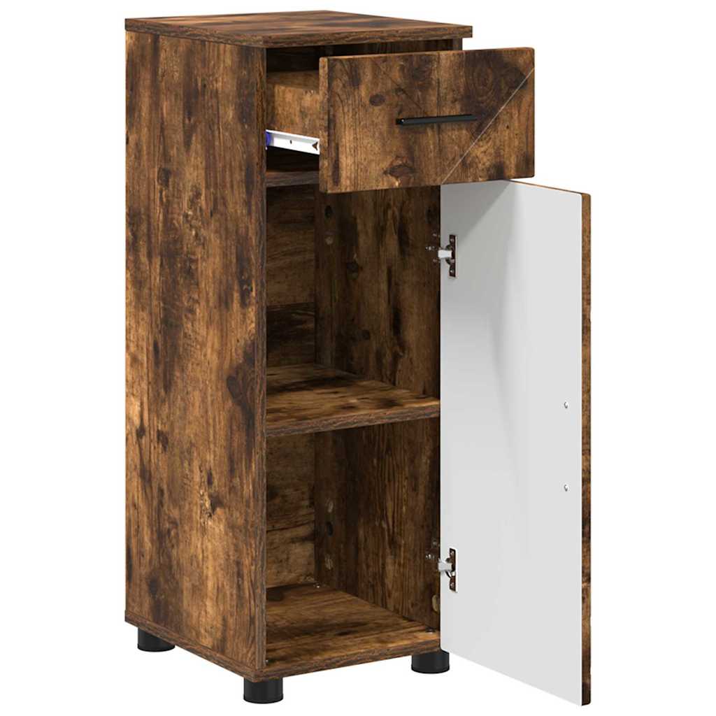 Ensemble de mobilier de salle de bain 3 pièces Chêne fumé
