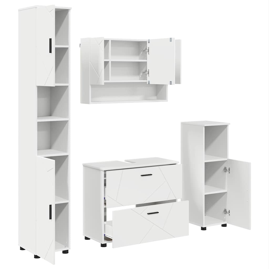 Ensemble de mobilier de salle de bain 4 pc Blanc