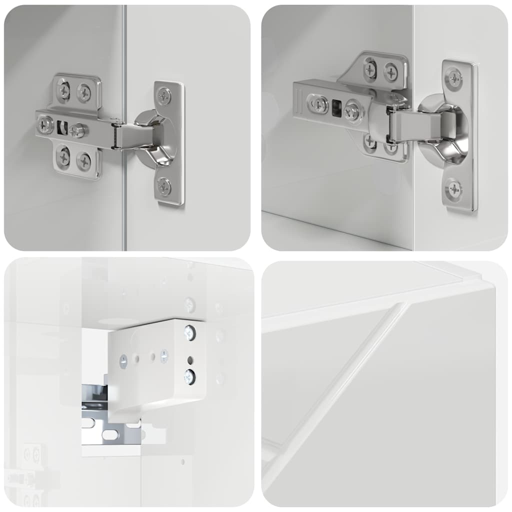 Ensemble de mobilier de salle de bain 4 pc Blanc brillant