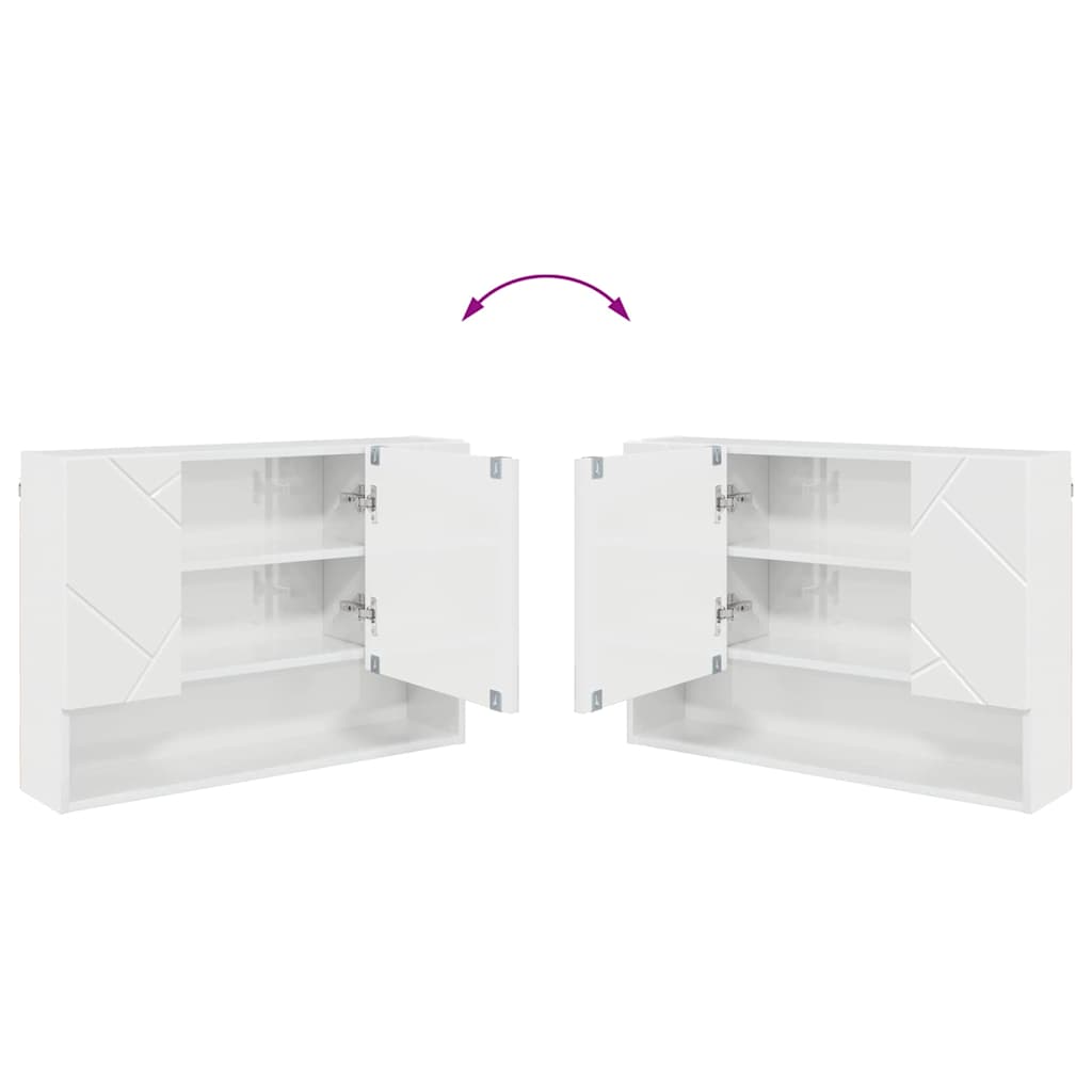 Ensemble de mobilier de salle de bain 4 pc Blanc brillant