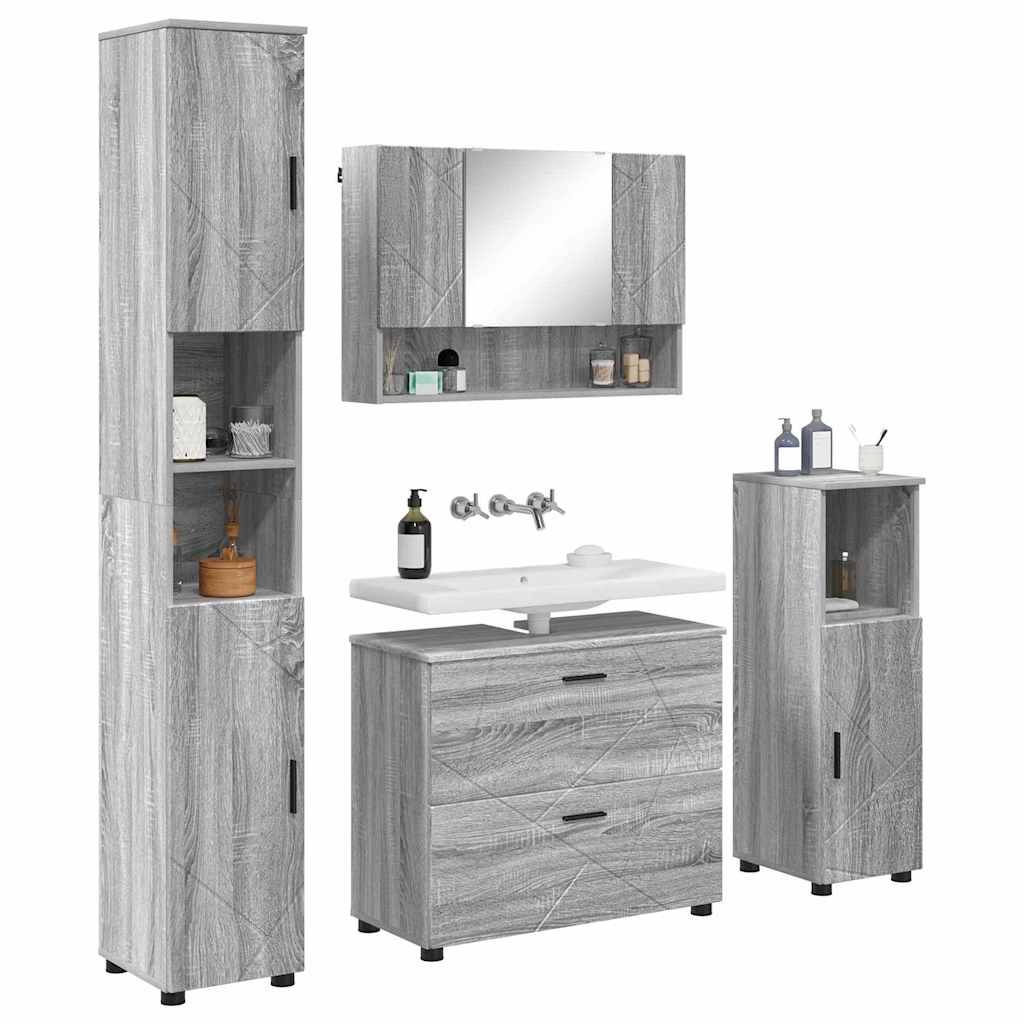 Ensemble de mobilier de salle de bain 4 pc Gris Sonoma