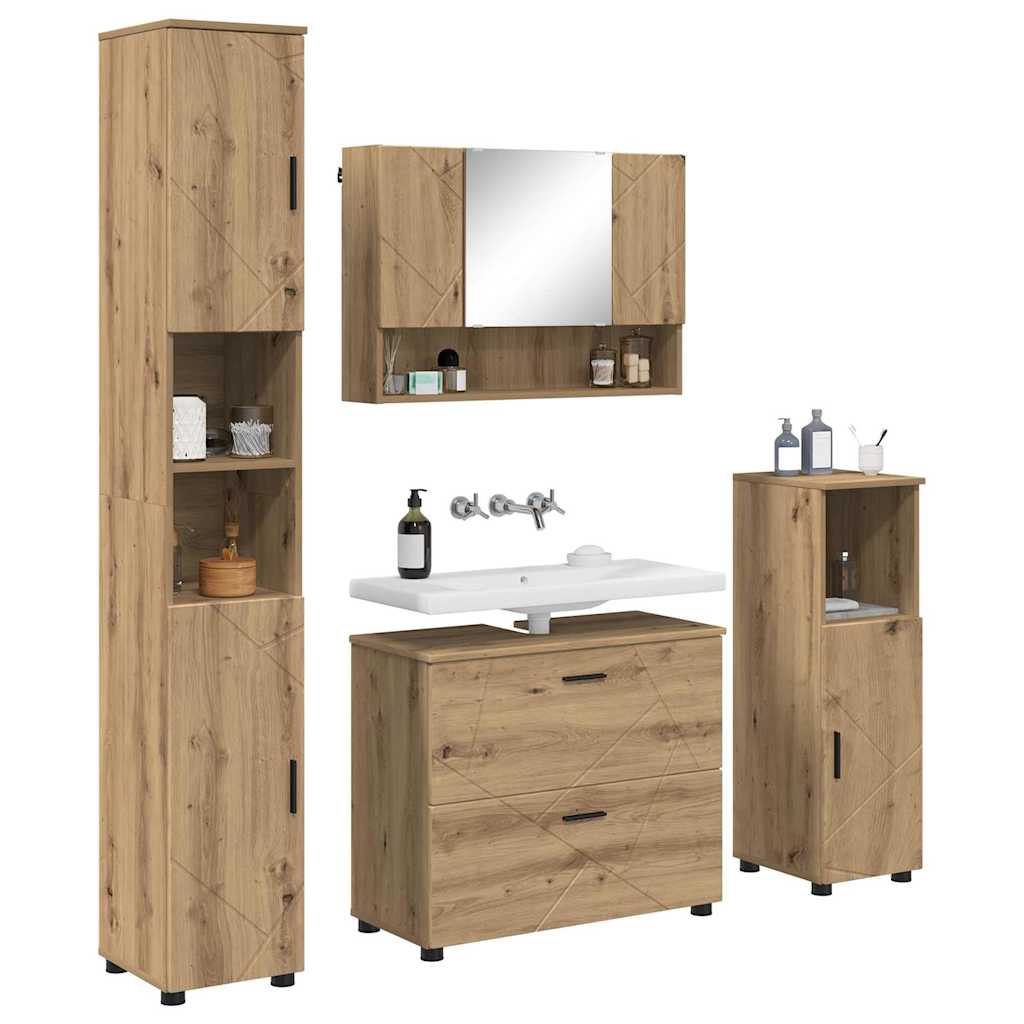Ensemble de mobilier de salle de bain 4 pc Chêne artisanal