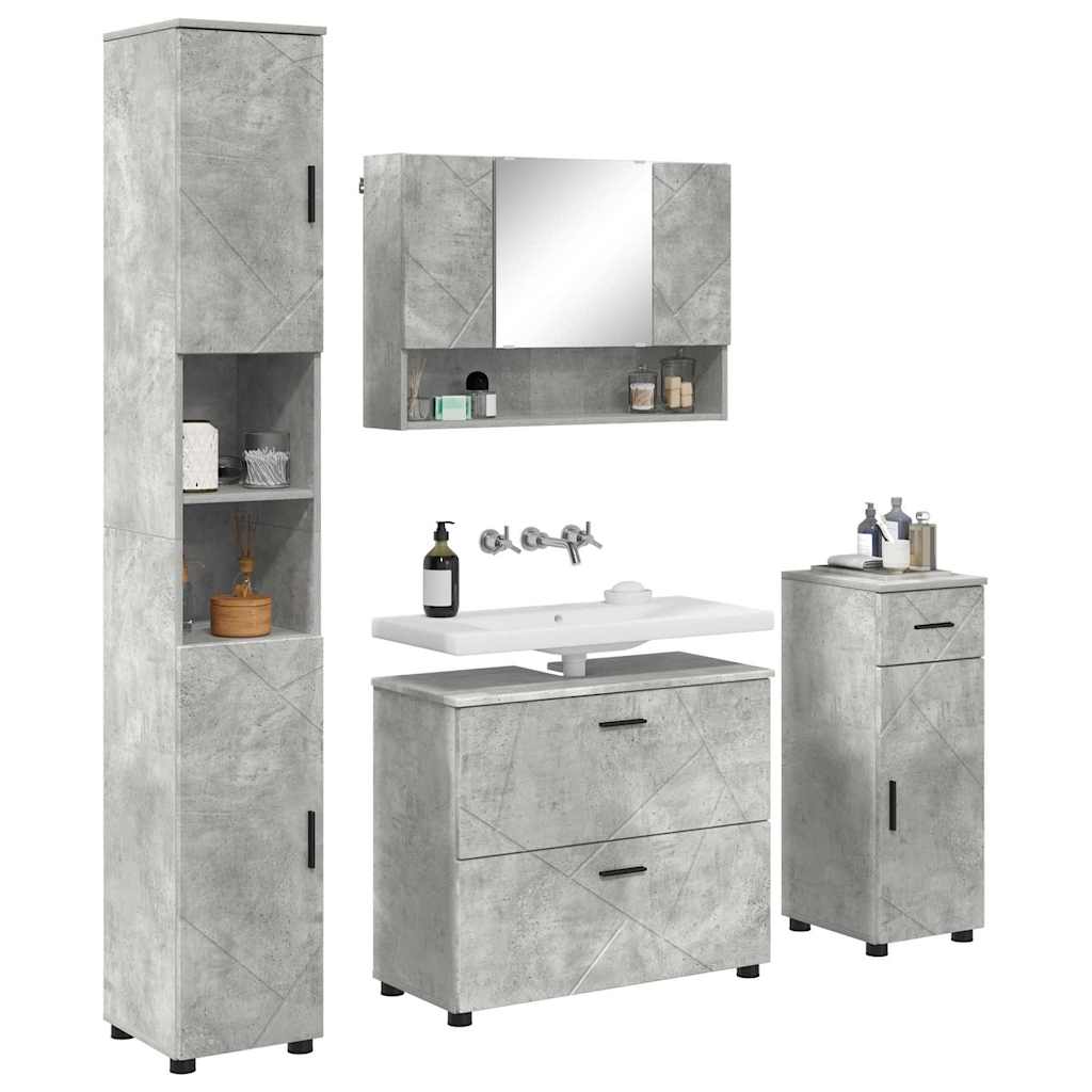 Ensemble de mobilier de salle de bain 4 pc Gris béton