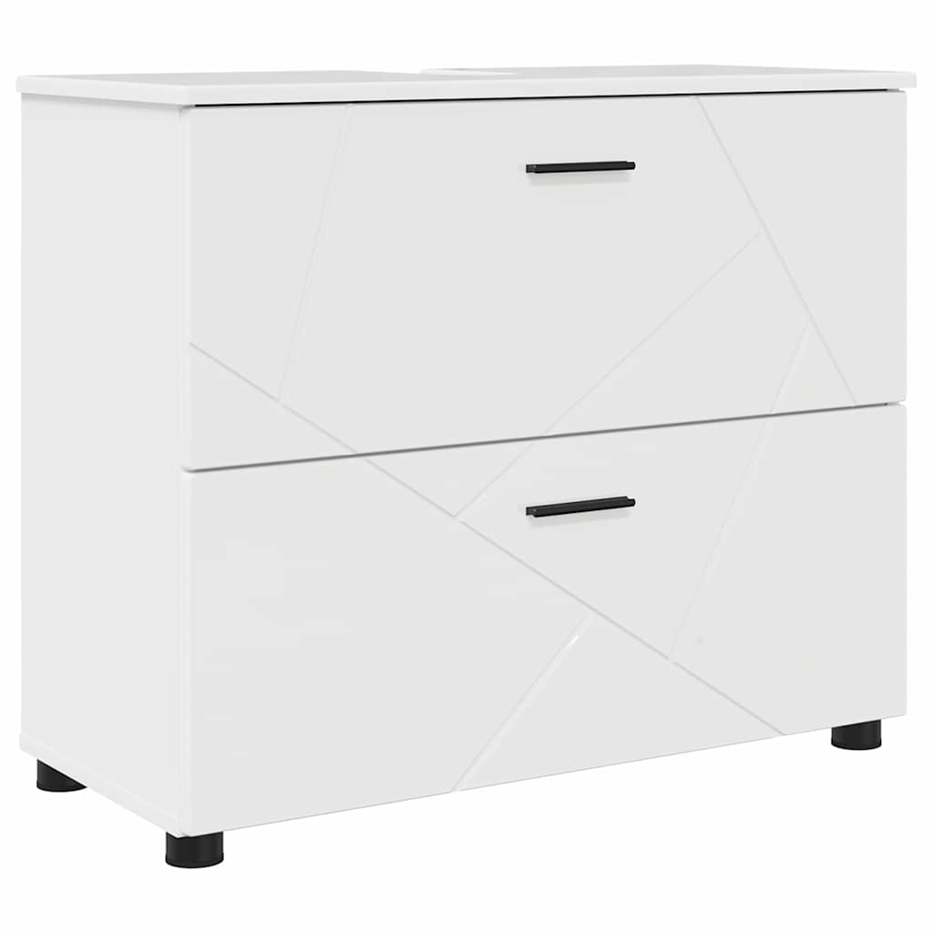 Ensemble de mobilier de salle de bain 4 pc Blanc brillant