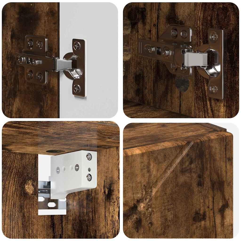 Ensemble de mobilier de salle de bain 4 pièces Chêne fumé