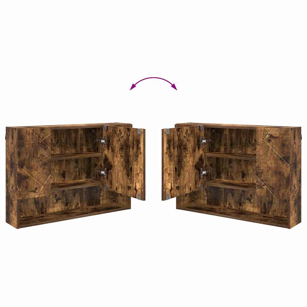 Ensemble de mobilier de salle de bain 4 pièces Chêne fumé