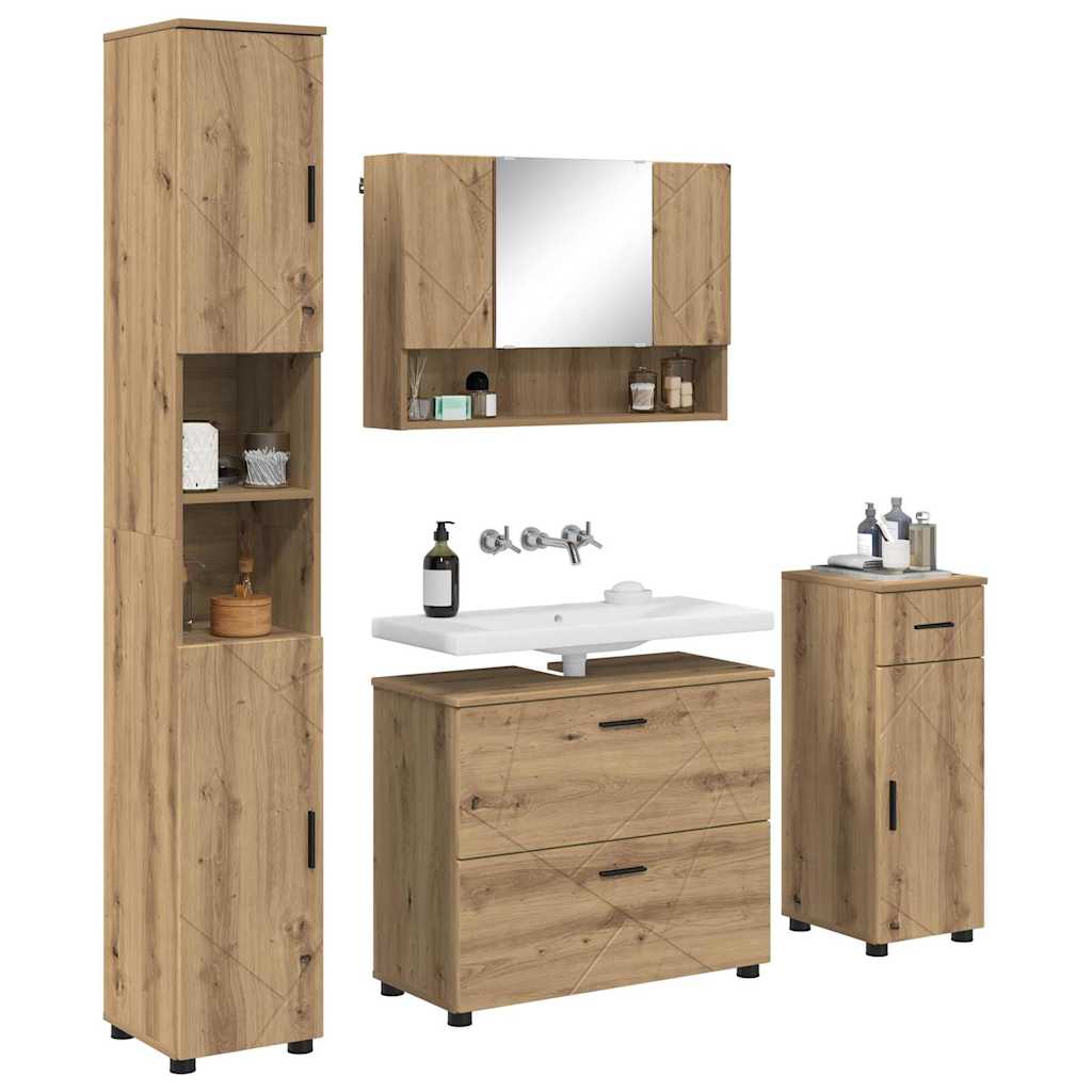 Ensemble de mobilier de salle de bain 4 pc Chêne artisanal