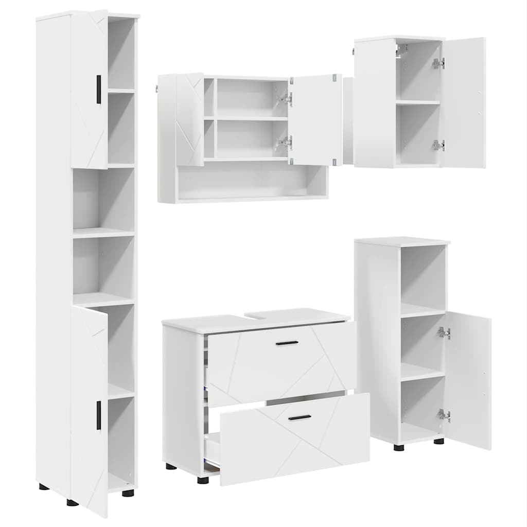 Ensemble de mobilier de salle de bain 5 pc Blanc