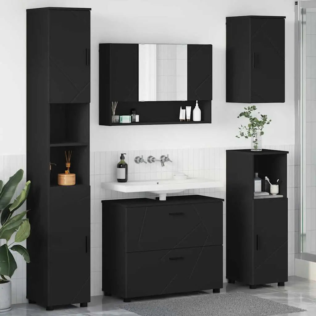 Ensemble de mobilier de salle de bain 5 pc Noir - XIOS