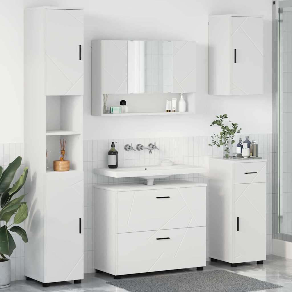 Ensemble de mobilier de salle de bain 5 pc Blanc