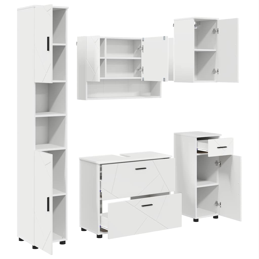 Ensemble de mobilier de salle de bain 5 pc Blanc