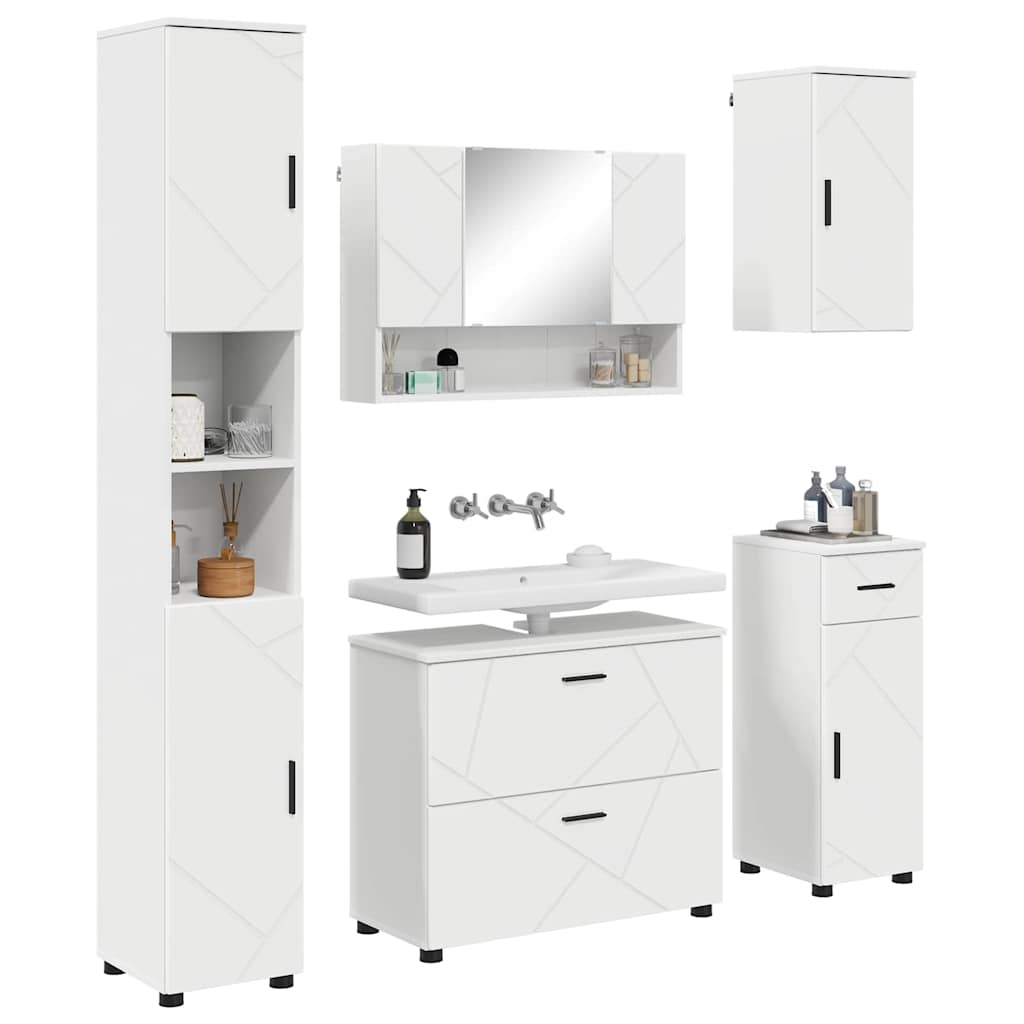 Ensemble de mobilier de salle de bain 5 pc Blanc