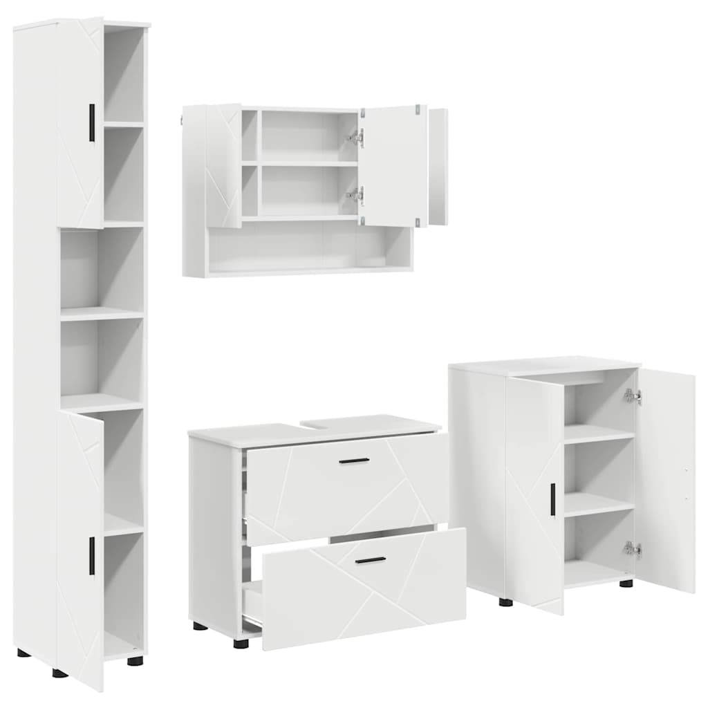 Ensemble de mobilier de salle de bain 4 pc Blanc