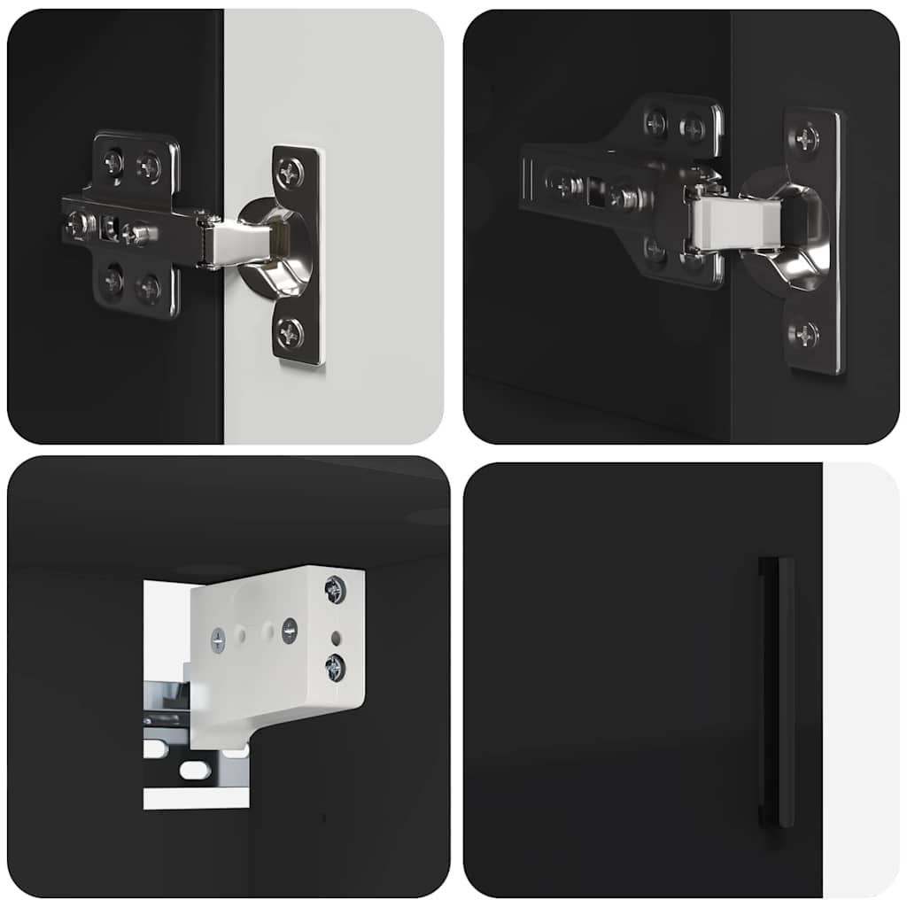 Ensemble de mobilier de salle de bain 4 pc Noir