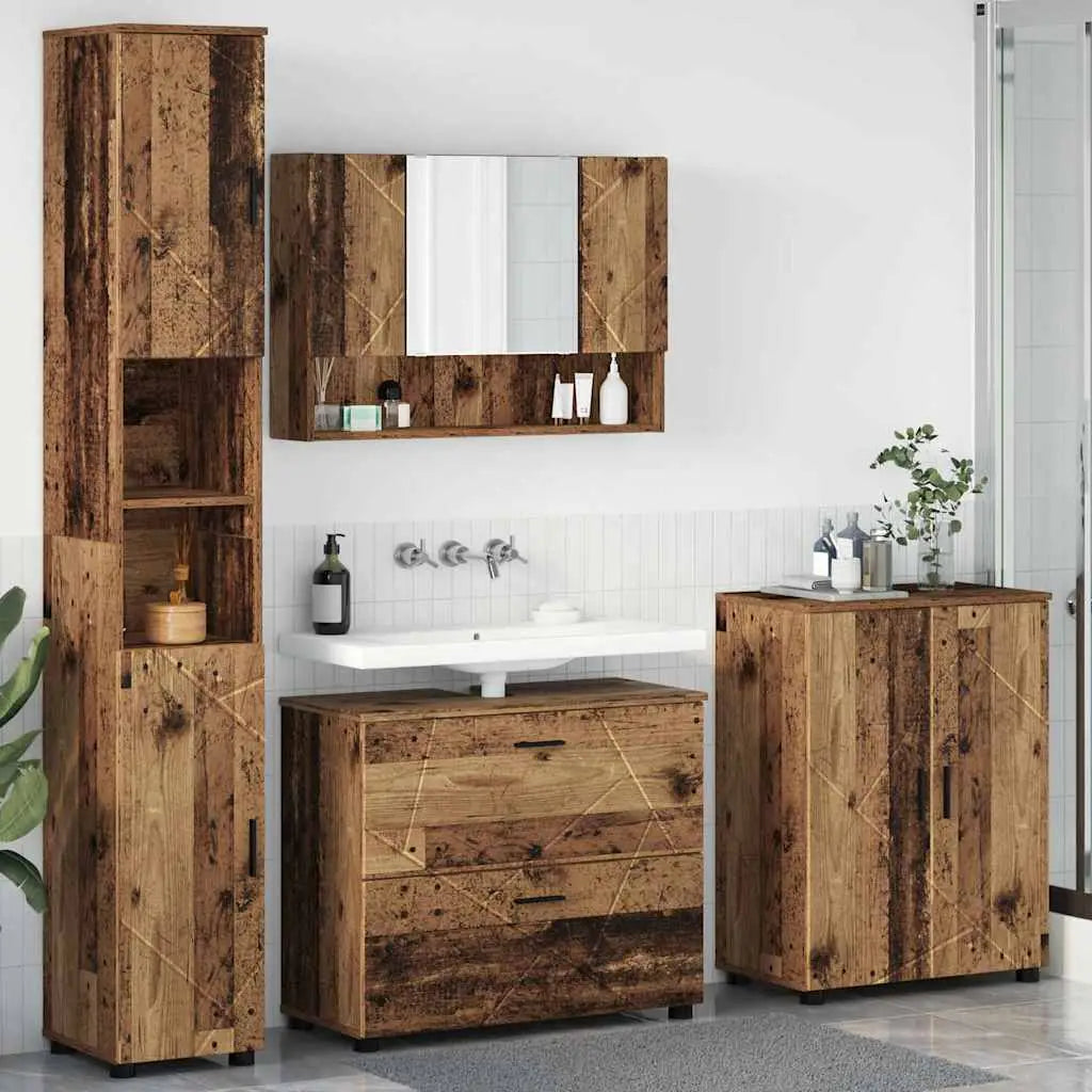Ensemble de mobilier de salle de bain 4 pc Bois Ancien - XIOS