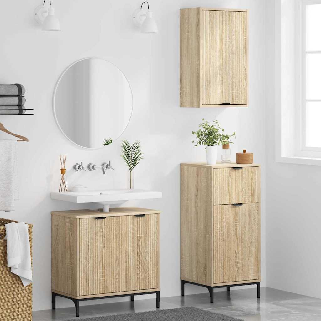 Ensemble de mobilier de salle de bain 3 pc Chêne Sonoma