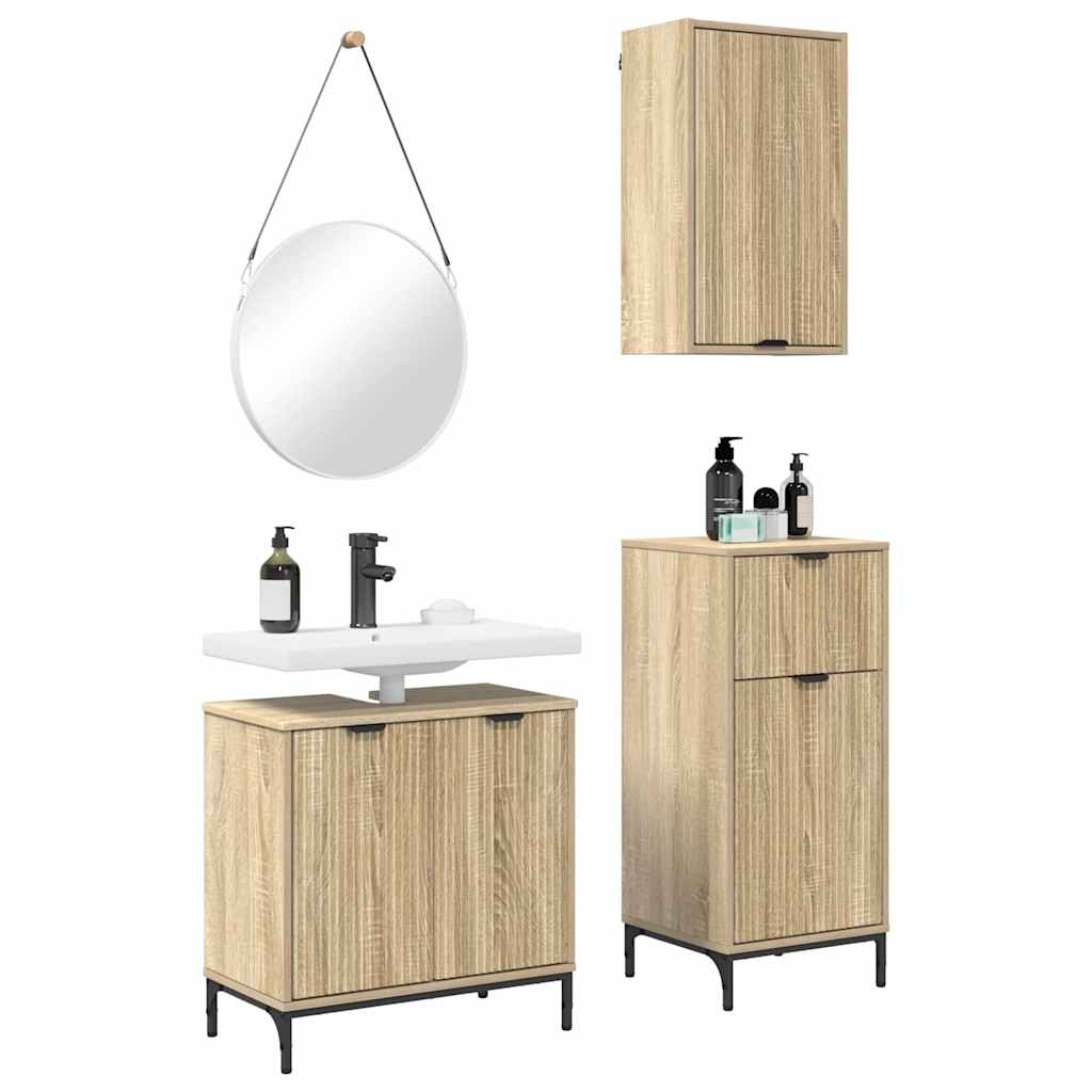 Ensemble de mobilier de salle de bain 3 pc Chêne Sonoma