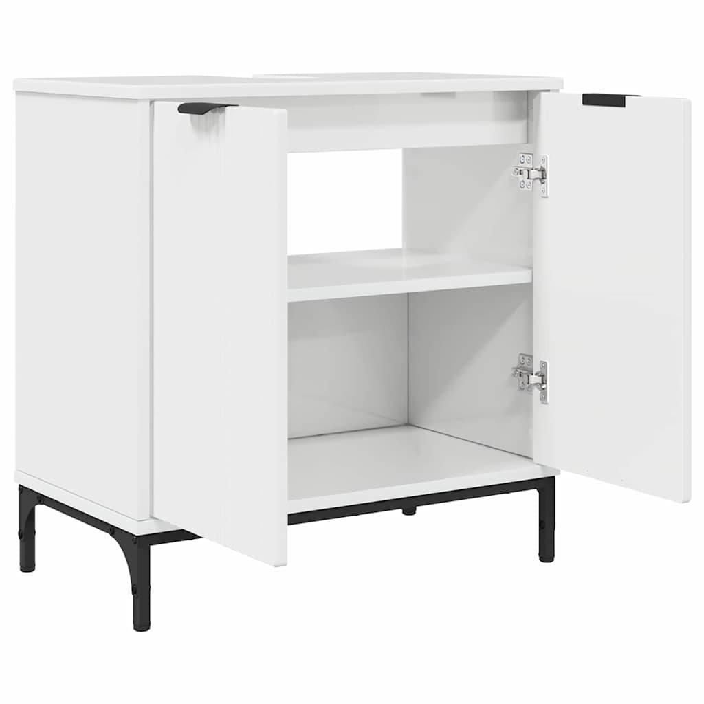 Ensemble de mobilier de salle de bain 3 pc Blanc brillant