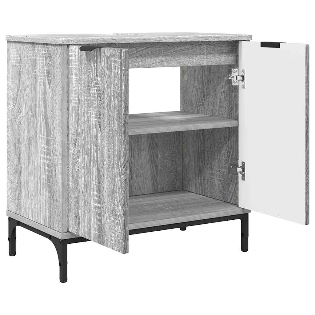 Ensemble de mobilier de salle de bain 3 pièces Gris Sonoma