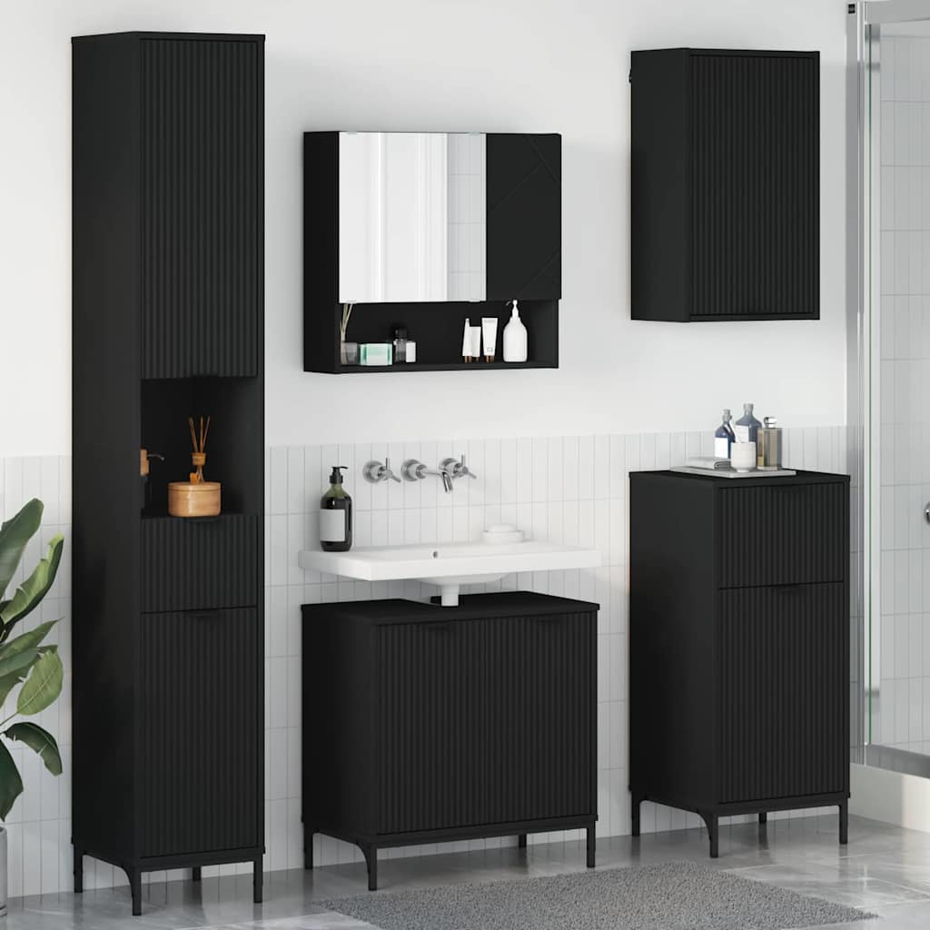 Ensemble de mobilier de salle de bain avec tiroir Noir - XIOS
