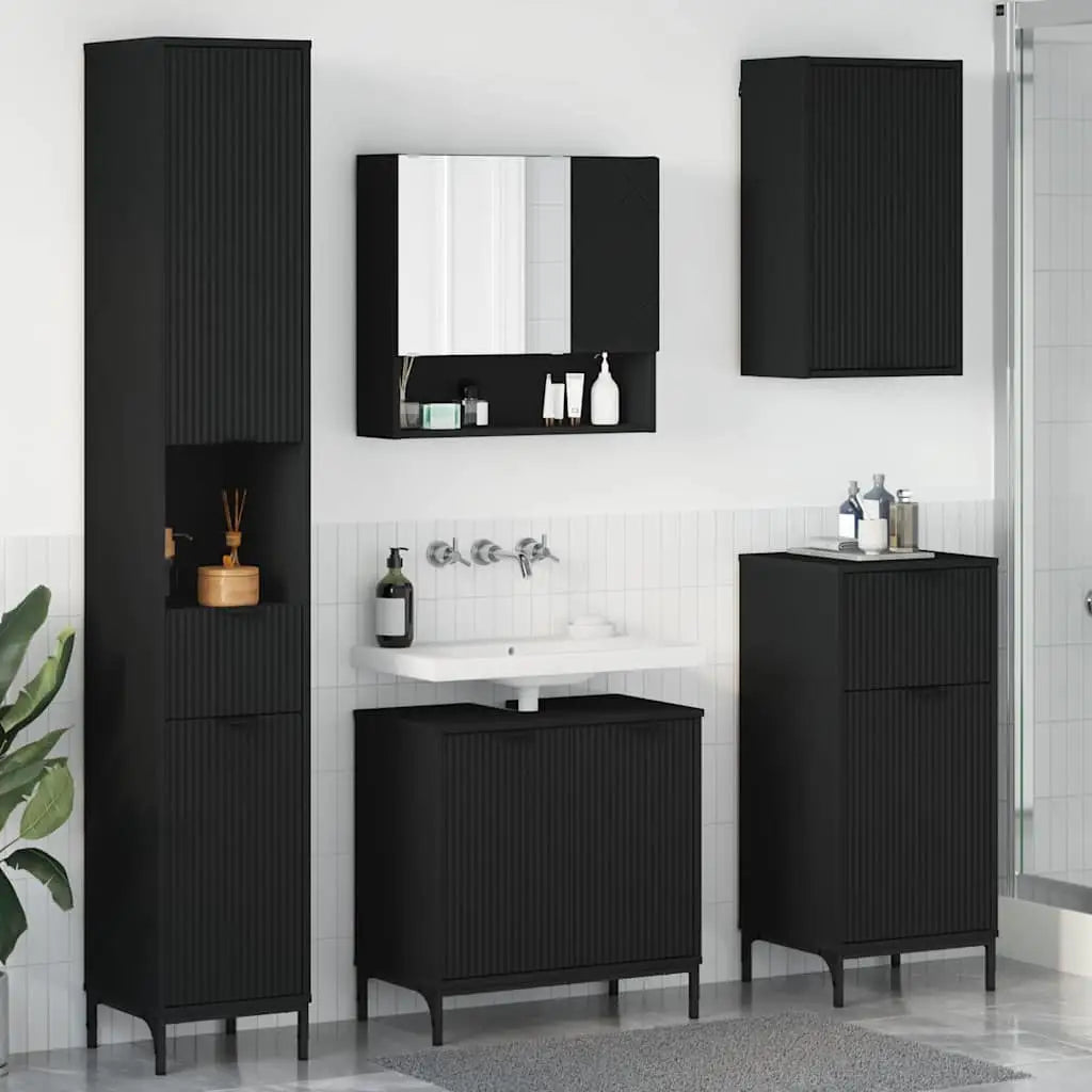 Ensemble de mobilier de salle de bain avec tiroir Noir - XIOS