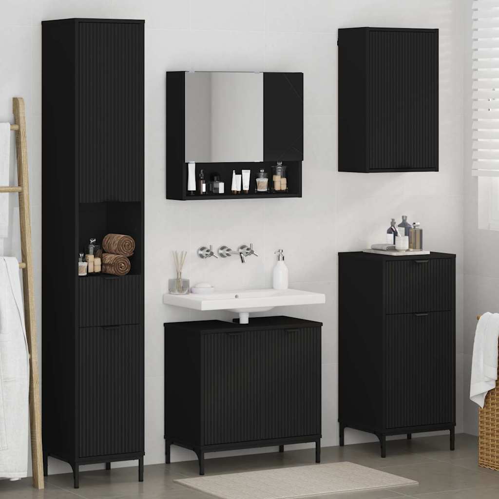 Ensemble de mobilier de salle de bain avec tiroir Noir - XIOS