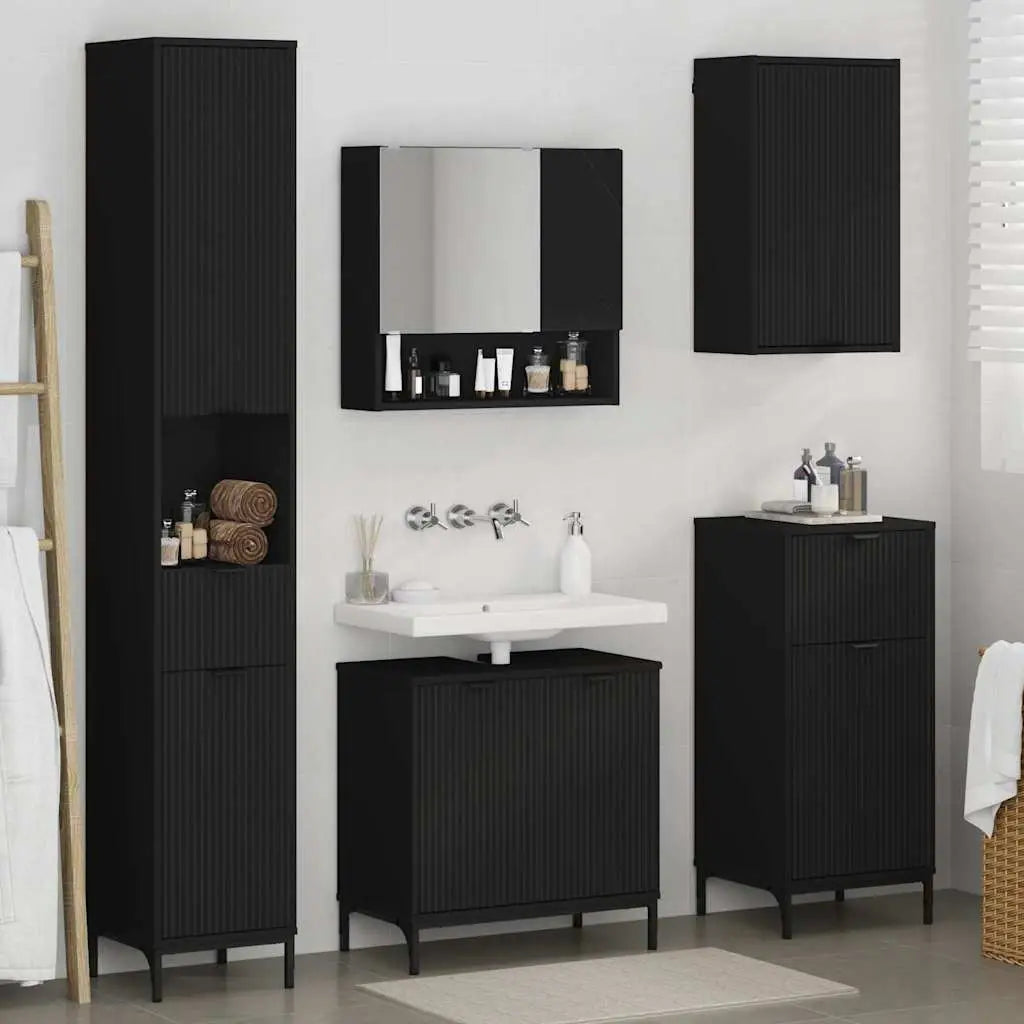 Ensemble de mobilier de salle de bain avec tiroir Noir - XIOS