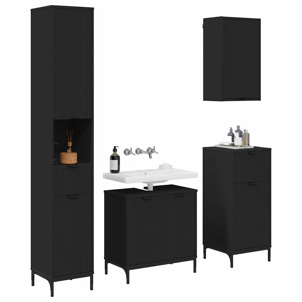 Ensemble de mobilier de salle de bain avec tiroir Noir - XIOS
