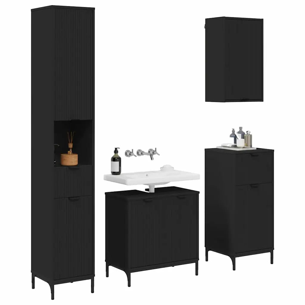 Ensemble de mobilier de salle de bain avec tiroir Noir - XIOS