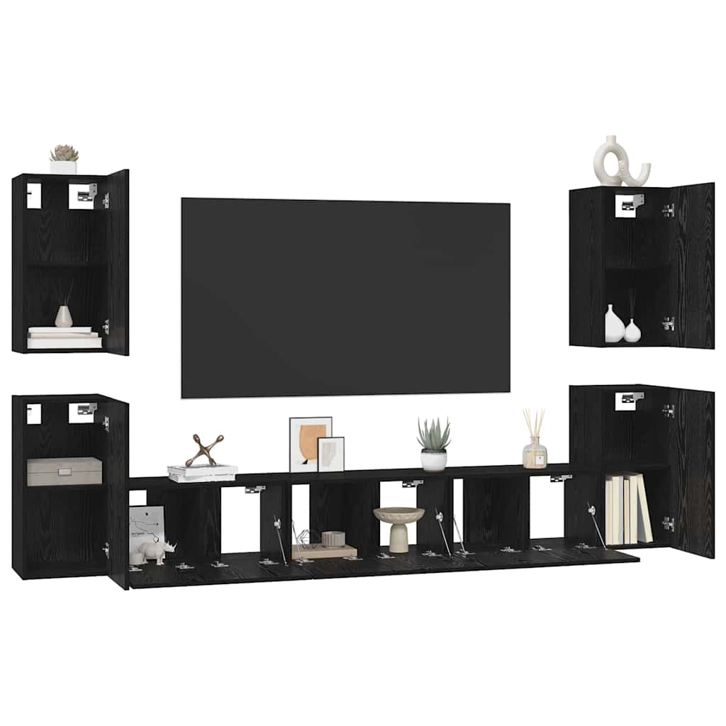 Ensemble meuble TV 7 pcs Chêne noir 60 x 30 x 30 cm - XIOS