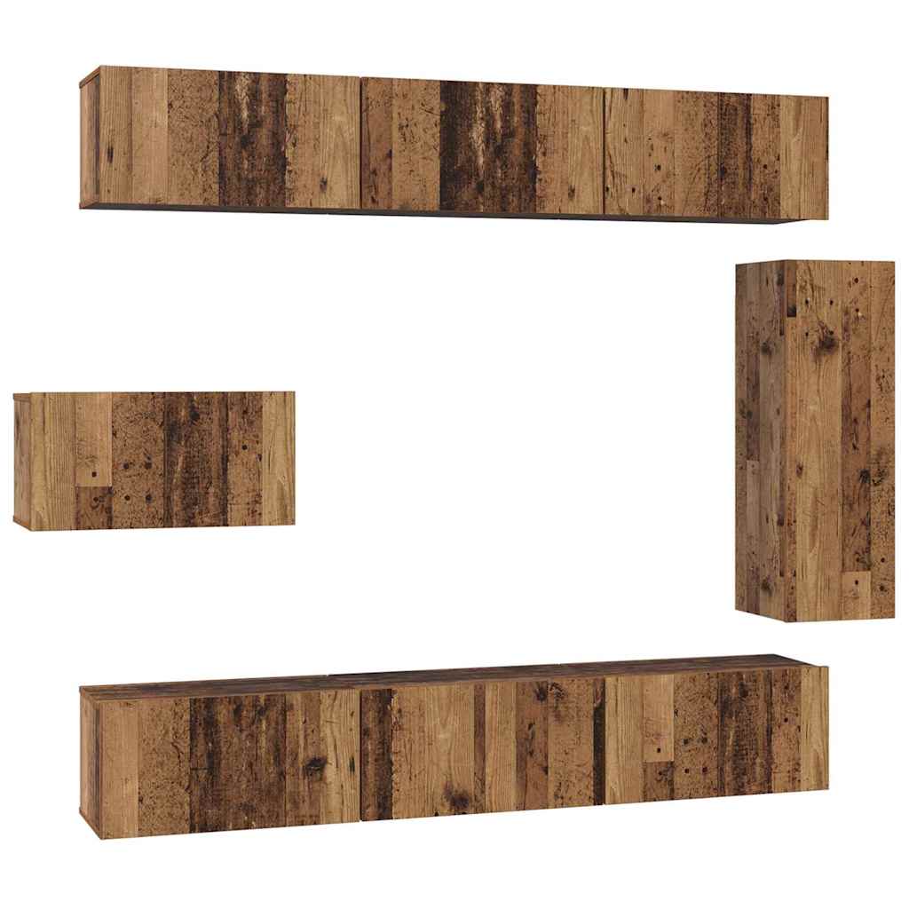 Ensemble meuble TV 8 pc Bois Ancien Bois d'ingénierie