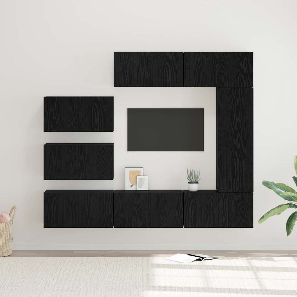Ensemble meuble TV 8 pcs Chêne noir Bois d'ingénierie - XIOS