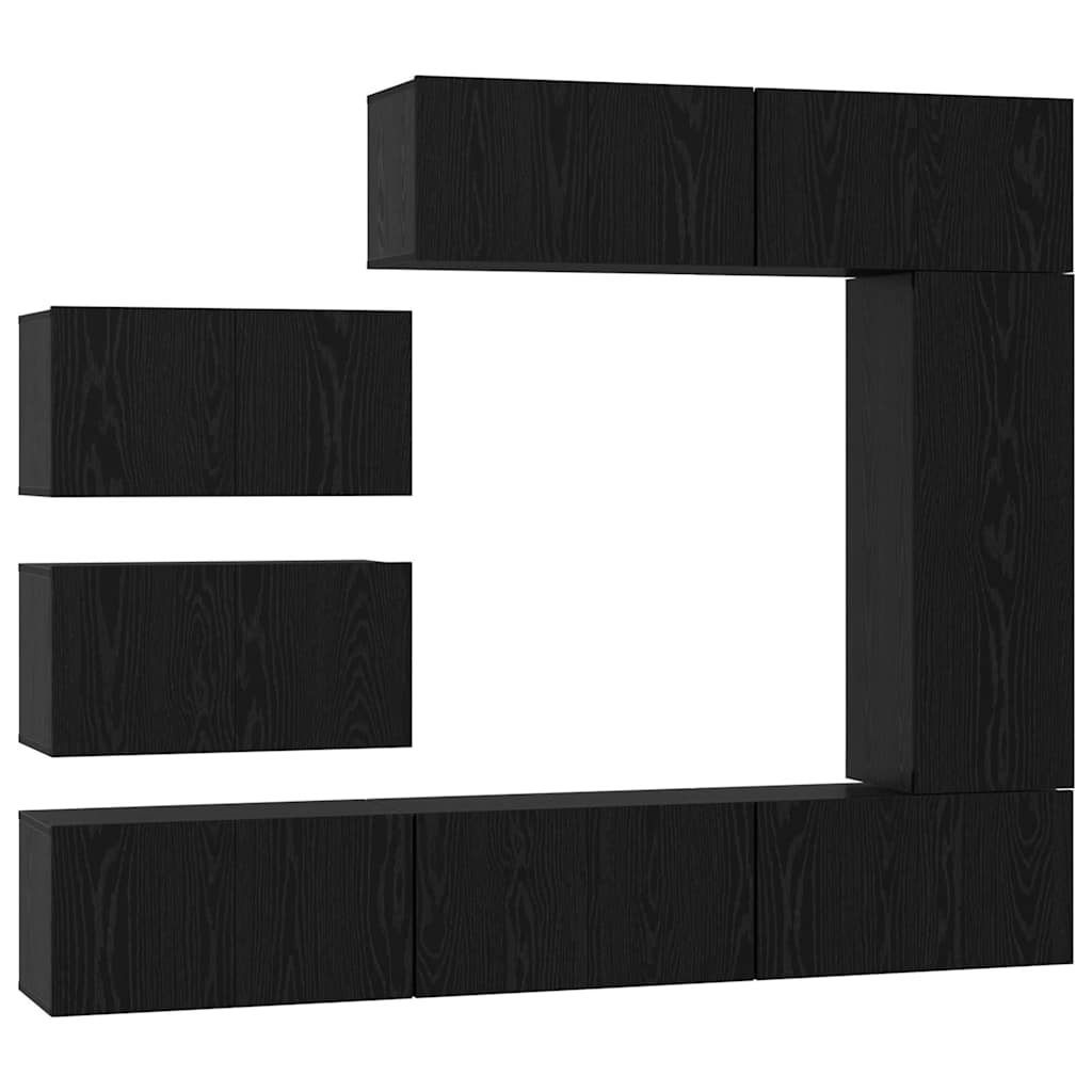 Ensemble meuble TV 8 pcs Chêne noir Bois d'ingénierie - XIOS