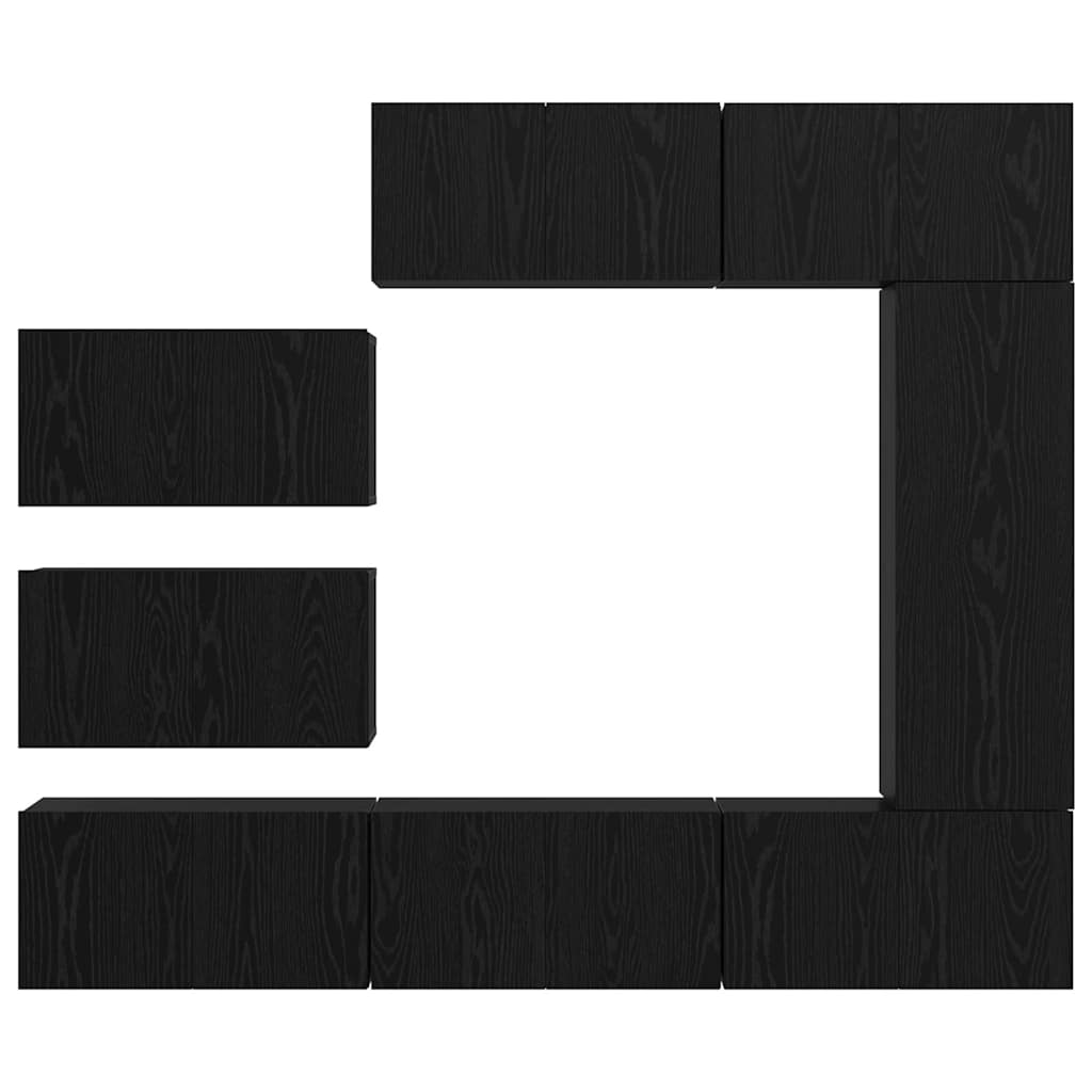 Ensemble meuble TV 8 pcs Chêne noir Bois d'ingénierie - XIOS