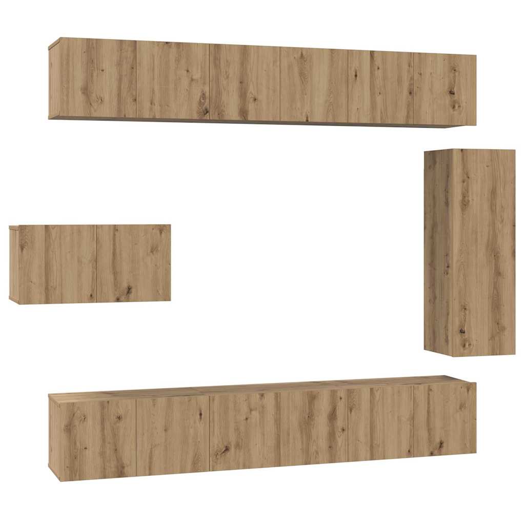 Ensemble meuble TV 8 pc Chêne artisanal Bois d'ingénierie
