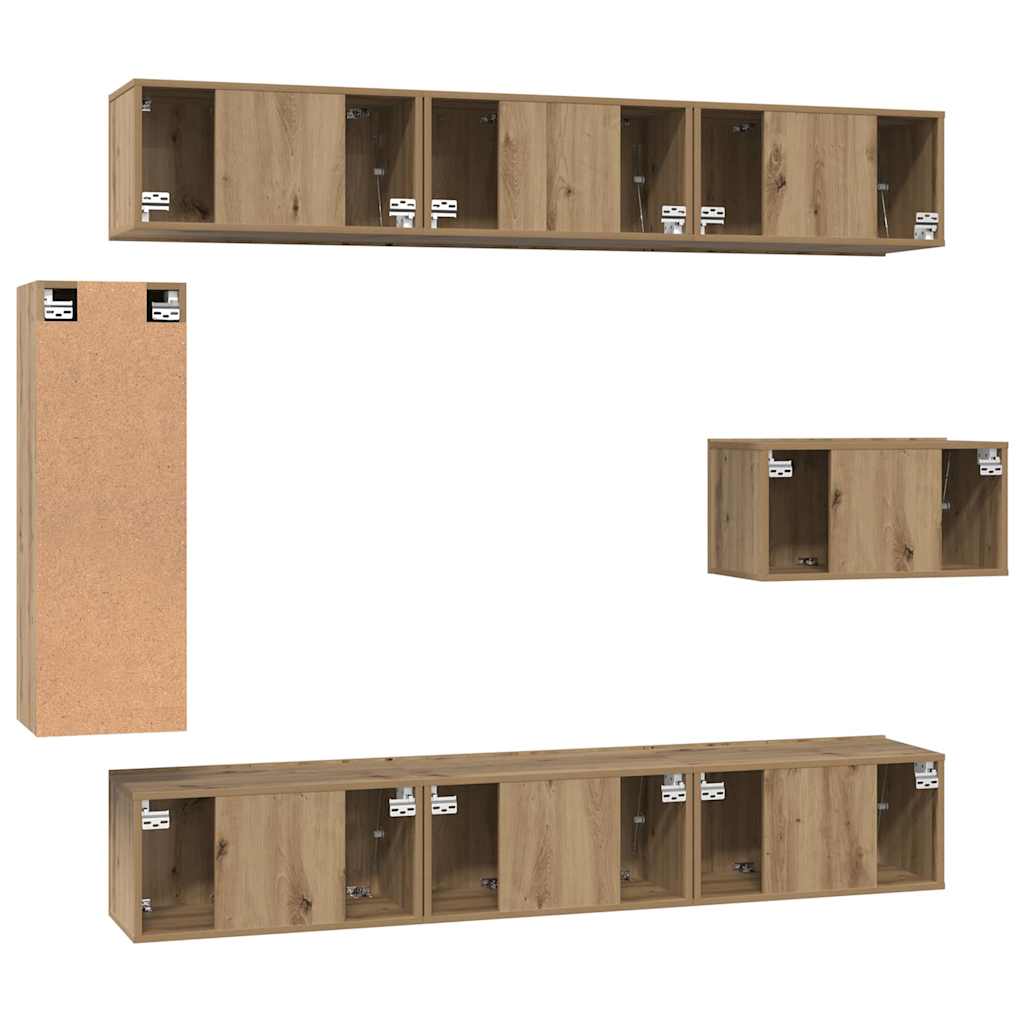 Ensemble meuble TV 8 pc Chêne artisanal Bois d'ingénierie