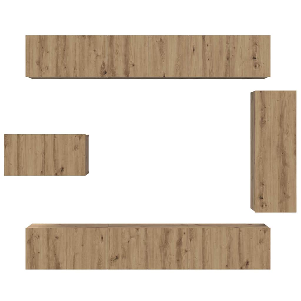 Ensemble meuble TV 8 pc Chêne artisanal Bois d'ingénierie