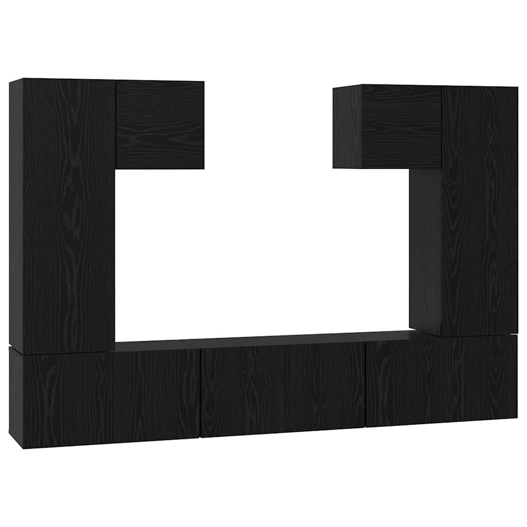 Ensemble meuble TV 7 pcs Chêne noir Bois d'ingénierie - XIOS