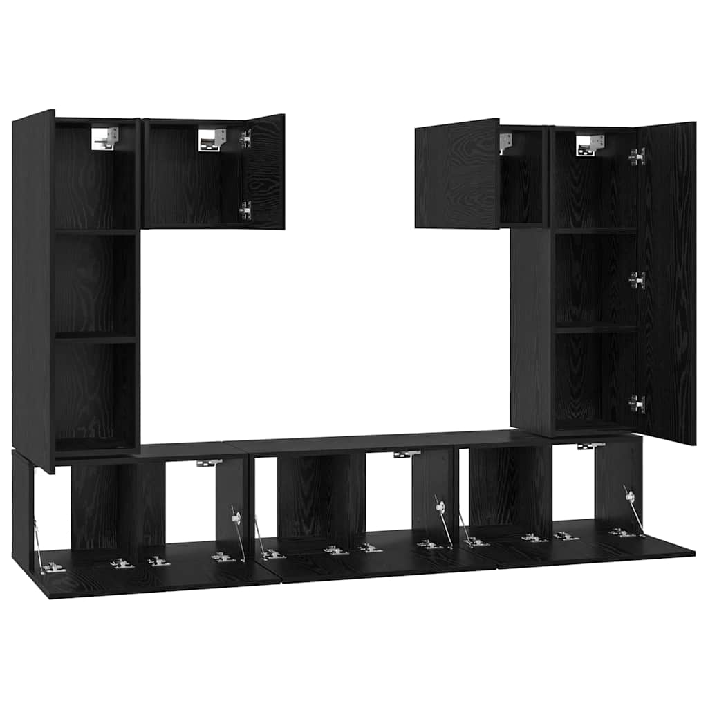 Ensemble meuble TV 7 pcs Chêne noir Bois d'ingénierie - XIOS