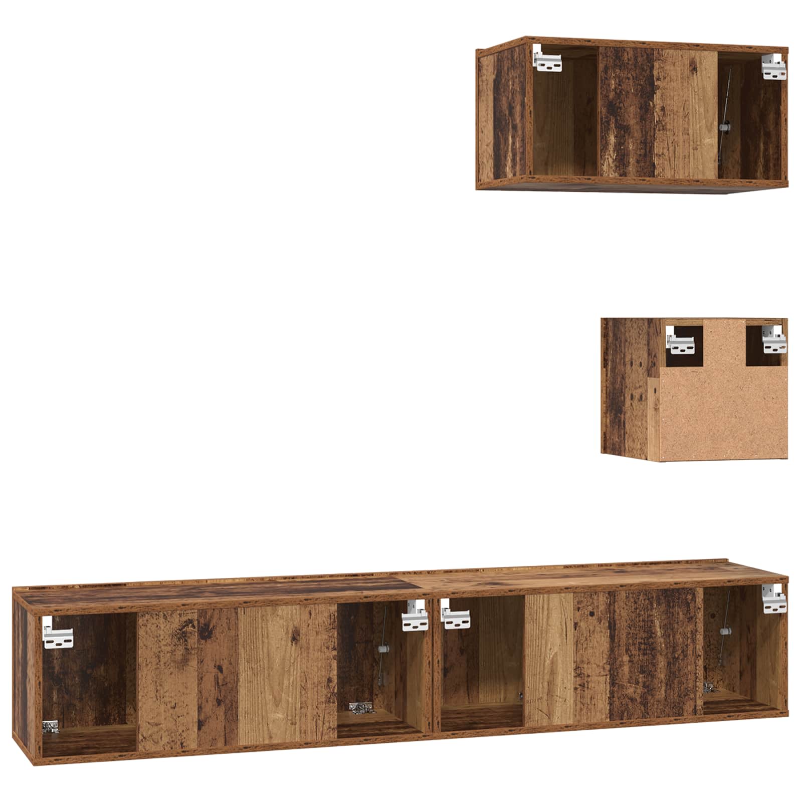Ensemble meuble TV 3 pc Bois Ancien Bois d'ingénierie
