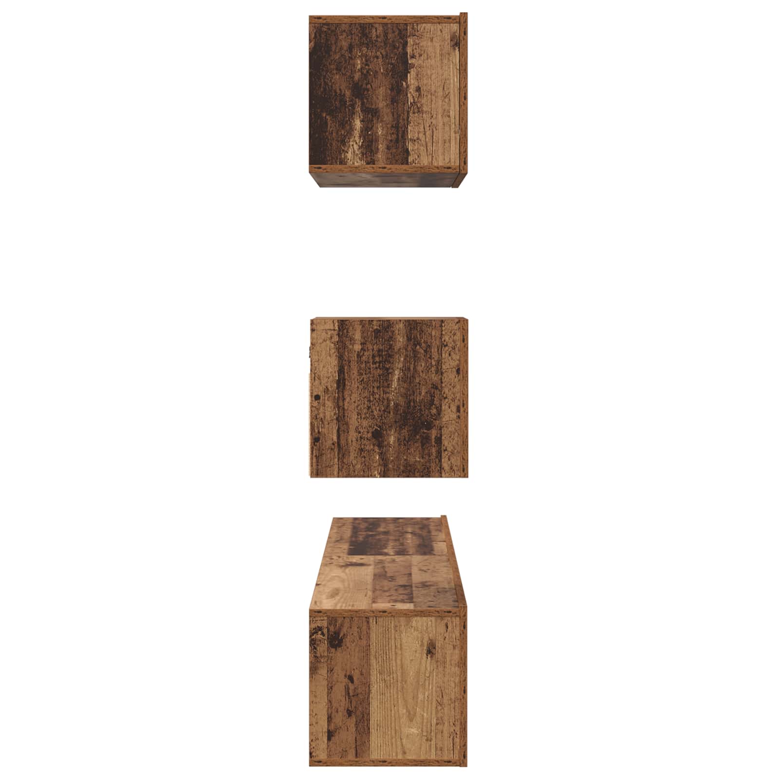 Ensemble meuble TV 3 pc Bois Ancien Bois d'ingénierie
