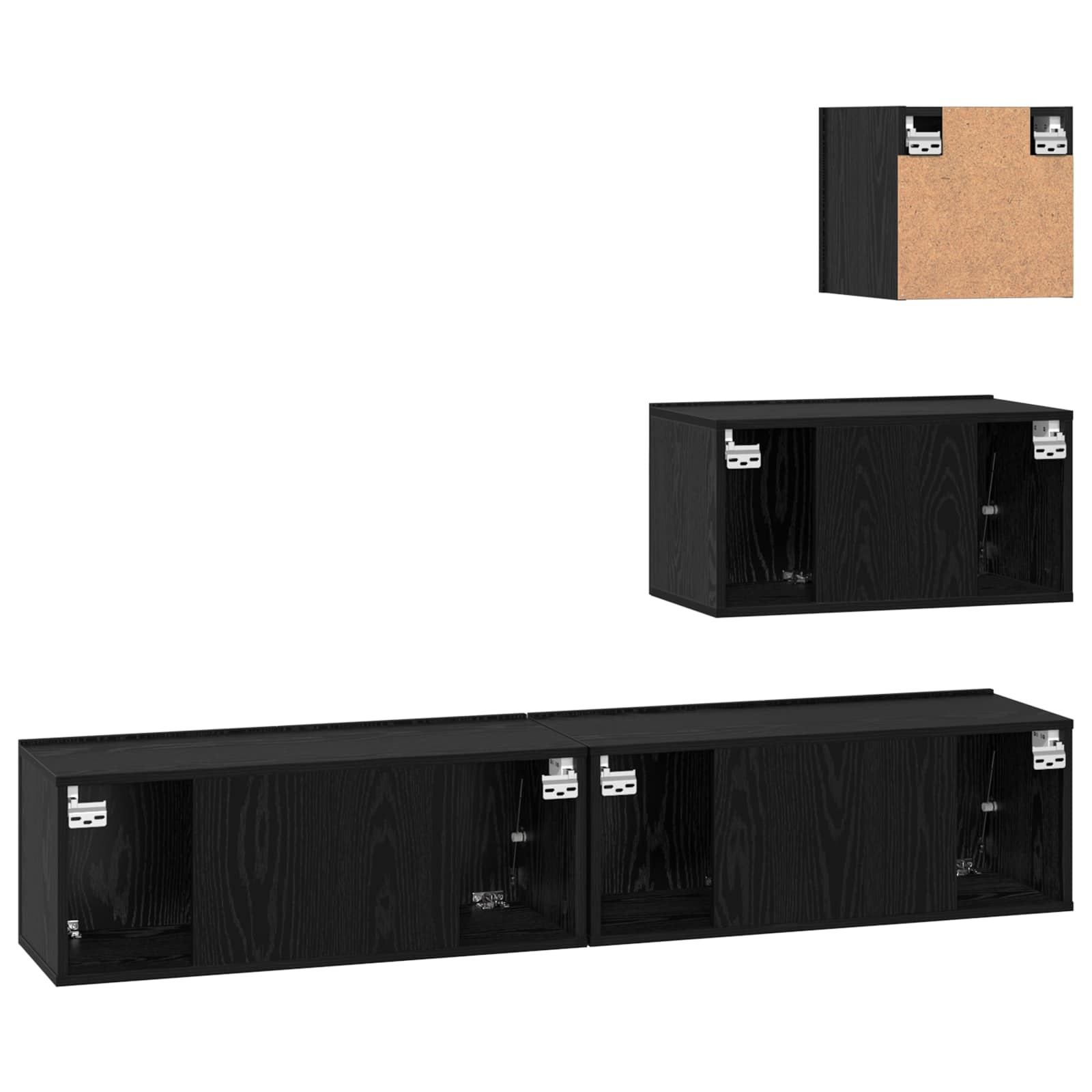 Ensemble meuble TV 3 pc Chêne noir Bois d'ingénierie