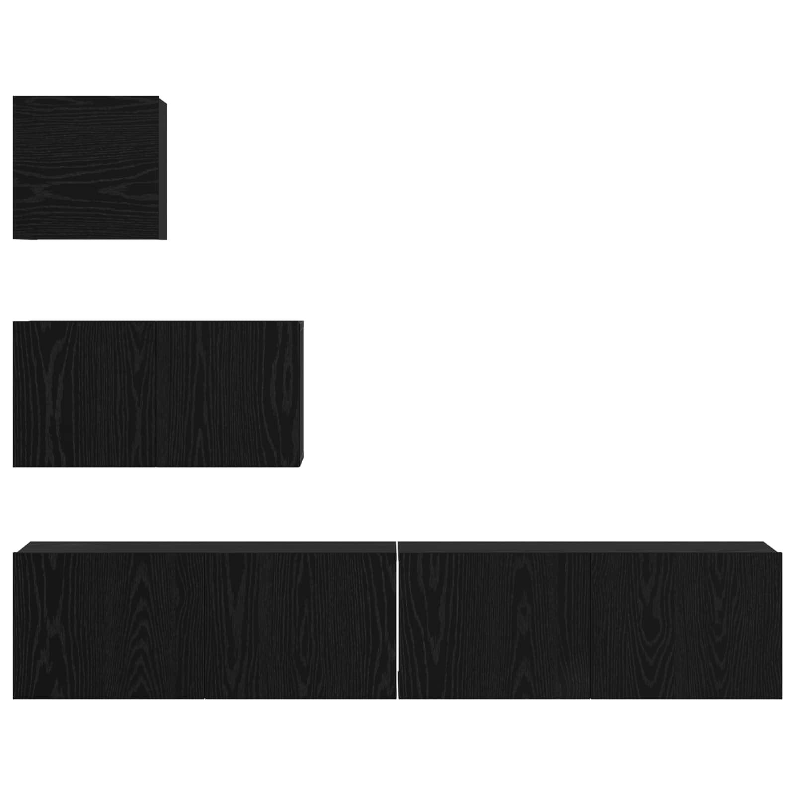 Ensemble meuble TV 3 pc Chêne noir Bois d'ingénierie