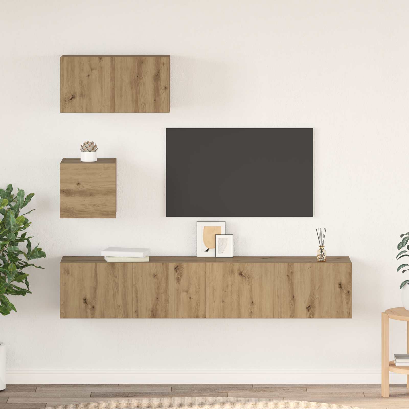 Ensemble meuble TV 3 pc Chêne artisanal Bois d'ingénierie